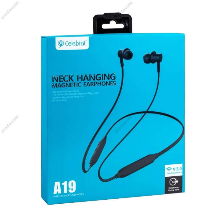 Бездротові Bluetooth навушники Celebrat A19 BT 5.0 Black