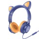 Дротові навушники Hoco W36 Cat ear headphones with mic Midnight Blue