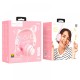 Дротові навушники Hoco W36 Cat ear headphones with mic Pink