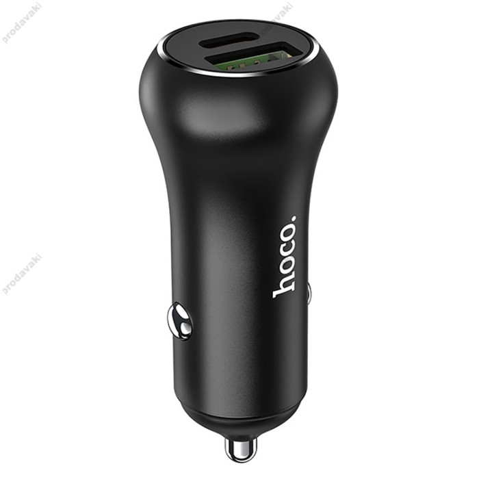 Автомобільний зарядний пристрій Hoco Z38 Resolute Car charger QC3.0 3A 38W Black