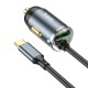 Автомобільний зарядний пристрій Hoco NZ7 Type-C Cable Car charger 3A 20W Grey