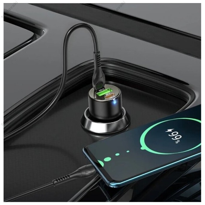 Автомобільний зарядний пристрій HOCO NZ6 QC3.0 PD 45W Black