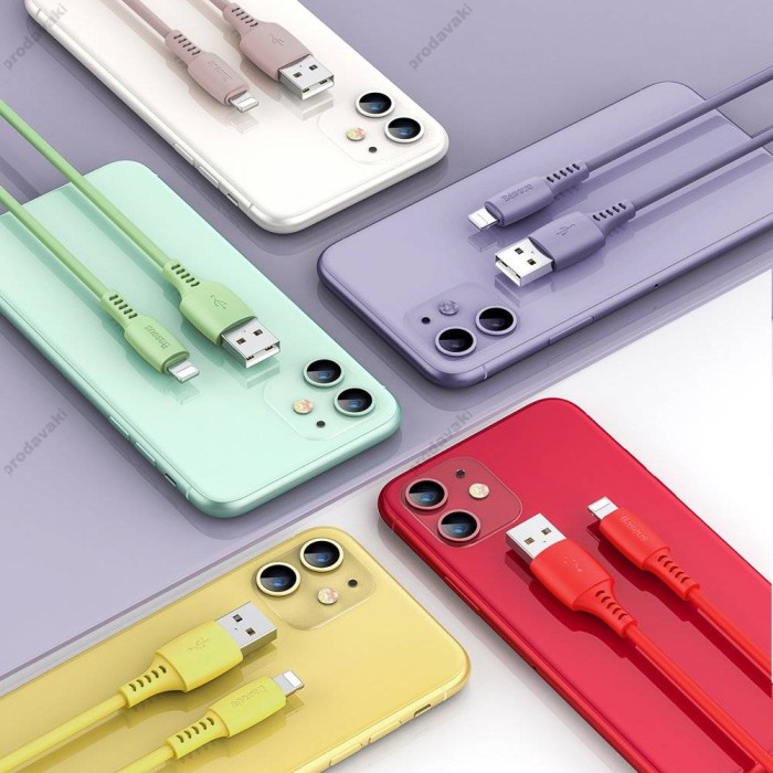 USB-кабель Baseus Colorful Cable USB For iP Lightning 2.4A 1.2m (CALDC-05) Purple