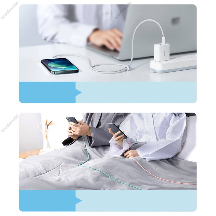 USB PD кабель Baseus Dynamic Series Fast Charging Data Cable Type-C to iP Lightning 20W 1m (CALD000002) White