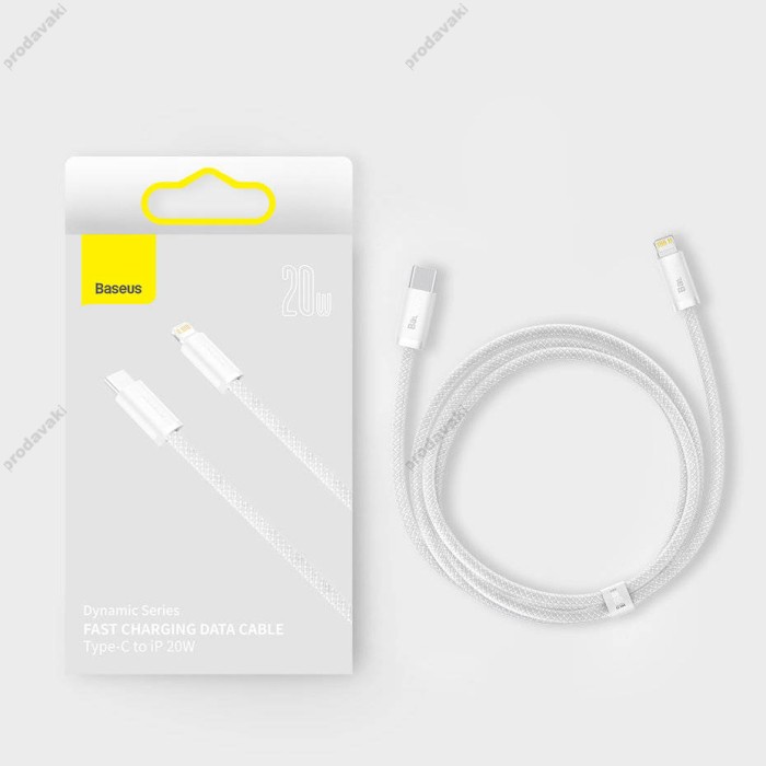 USB PD кабель Baseus Dynamic Series Fast Charging Data Cable Type-C to iP Lightning 20W 1m (CALD000002) White