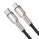 PD кабель Baseus Cafule Series Metal Data Cable Type-C to iP Lightning PD 20W 0.25m (CATLJK-01) Black