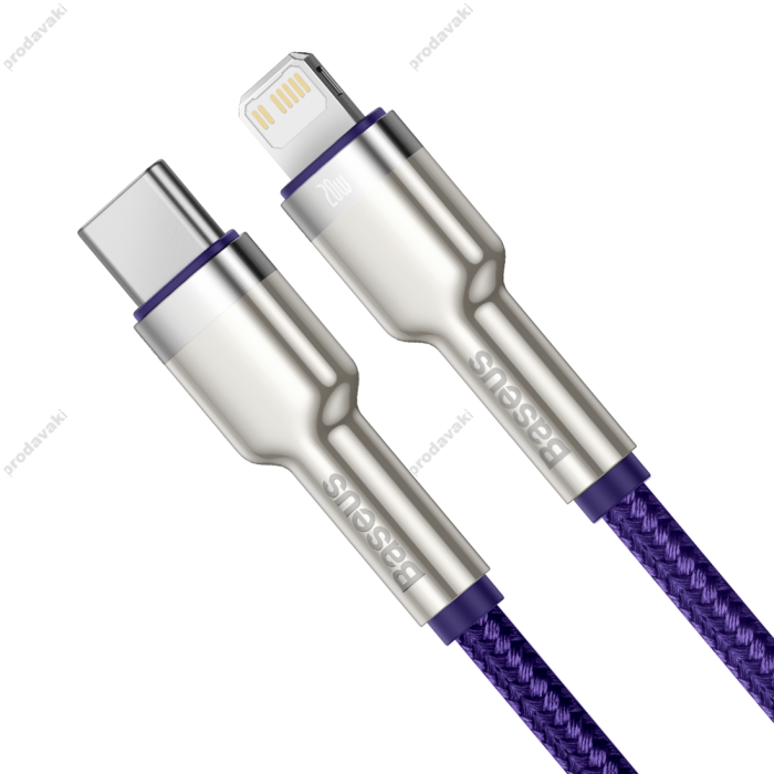 PD кабель Baseus Cafule Series Metal Data Cable Type-C to iP Lightning PD 20W 1m White CATLJK-A02