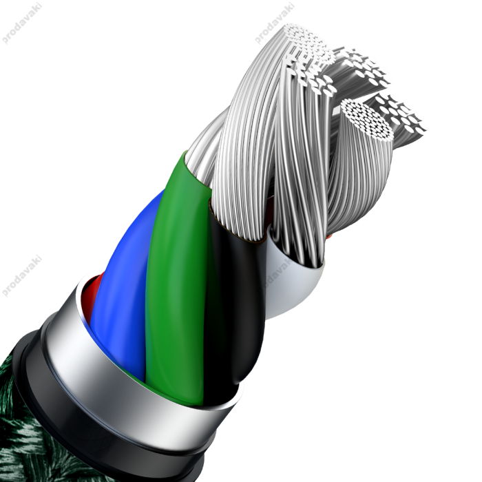 PD кабель Baseus Cafule Series Metal Data Cable Type-C to iP Lightning PD 20W 2m Green CATLJK-B06