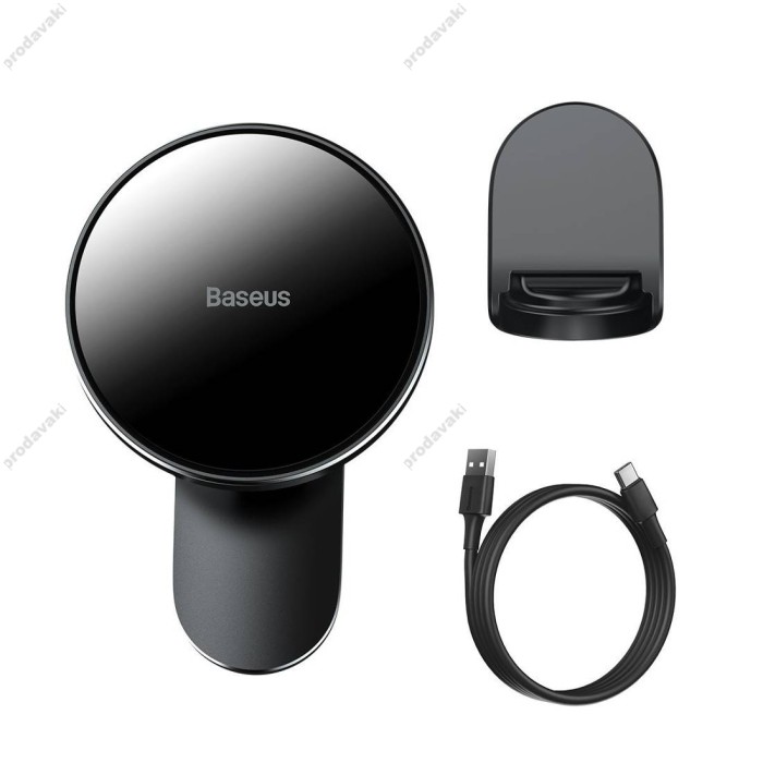Автомобільний тримач із бездротовою зарядкою Baseus Big Energy Car Mount Ws Charger Black WXJN-01