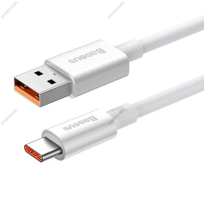 Кабель Baseus Superior Series Fast Charging USB to Type-C 100W 6A 1m Moon White P10320102214-01