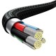 Кабель USB Baseus Rapid Series 3-in-1 Fast Charging Data Type-C to C+L+C PD 20W1.5m Black (CAMLT-SC01)