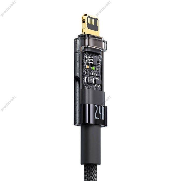 USB кабель Baseus Explorer Series Auto Power-Off USB to IP Lightning 2.4A 2m Black (CATS000501)