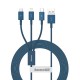 USB кабель Baseus Superior Series Fast Charging Data Cable USB M+L+C 3.5A 1.5m Blue (CAMLTYS-03)