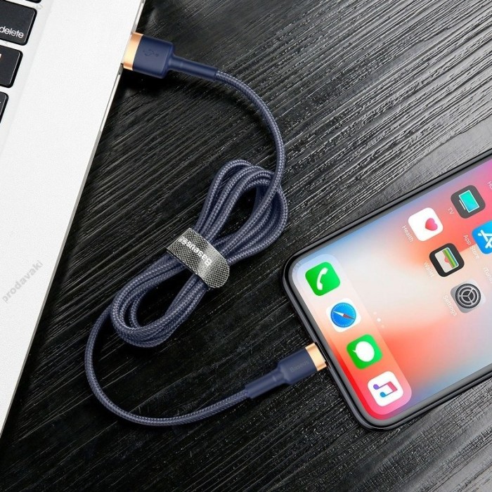 Usb кабель Baseus Cafule for Ligtning 2,4A/1m. Blue-gold (CALKLF-BV3)