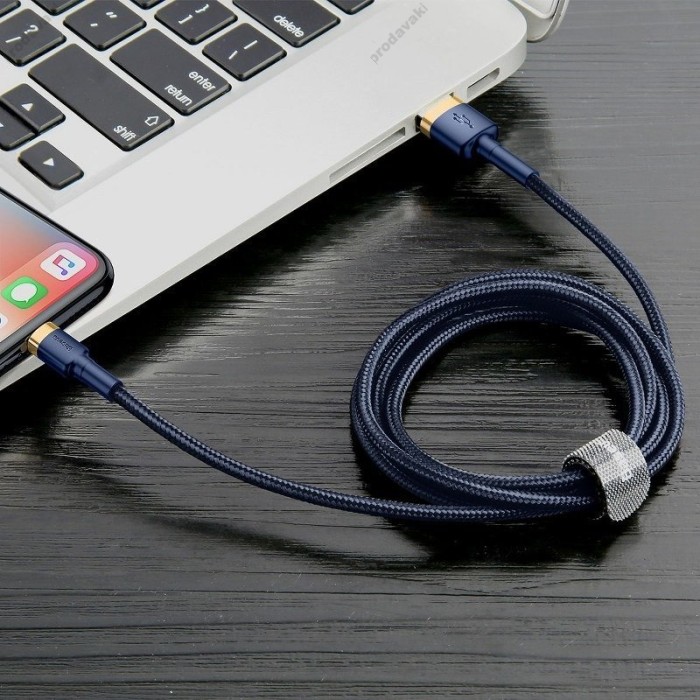 Usb кабель Baseus Cafule for Ligtning 2,4A/1m. Blue-gold (CALKLF-BV3)