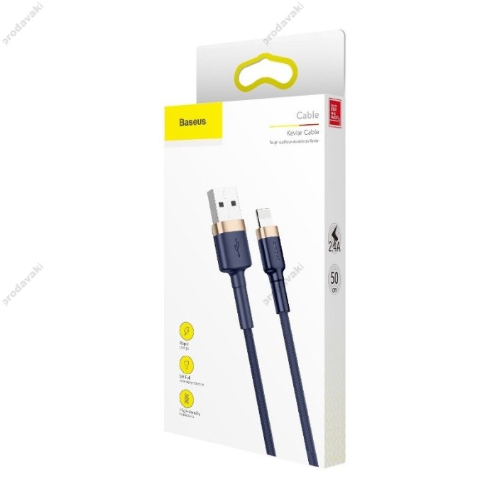 Usb кабель Baseus Cafule for Ligtning 2,4A/1m. Blue-gold (CALKLF-BV3)