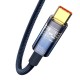 Кабель Baseus Explorer Series Auto Power-Off USB to Type-C 100W 6A 1m Blue CATS000203