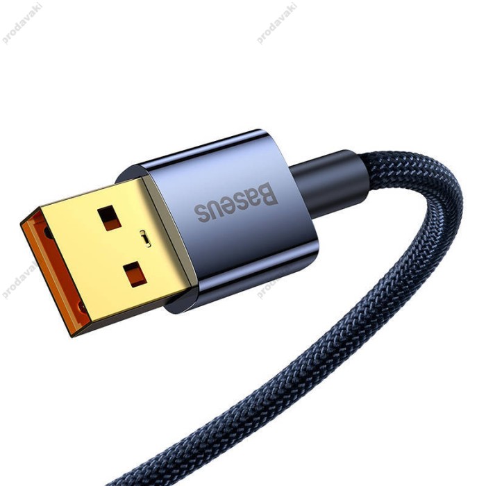 Кабель Baseus Explorer Series Auto Power-Off USB to Type-C 100W 6A 1m Blue CATS000203