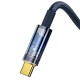Кабель Baseus Explorer Series Auto Power-Off USB to Type-C 100W 6A 1m Blue CATS000203