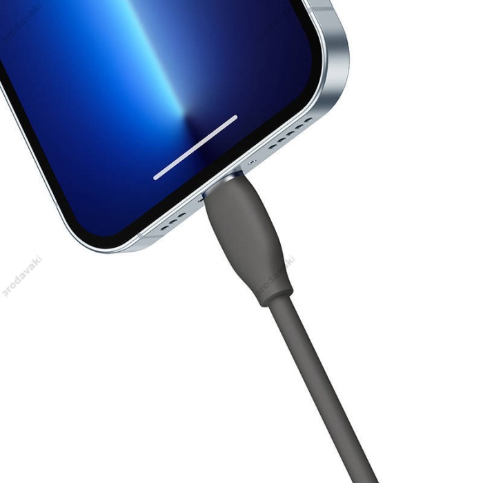 USB PD кабель Baseus Jelly Liquid Silica Gel Fast Charging Type-C to iP Lightning 20W 1.2m Black (CAGD020001)