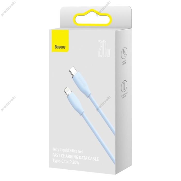 USB PD кабель Baseus Jelly Liquid Silica Gel Fast Charging Type-C to iP 20W 1.2m Blue (CAGD020003)