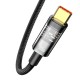 Кабель Baseus Explorer Series Auto Power-Off USB to Type-C 100W 6A 1m Black CATS000201