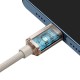 PD кабель Baseus Crystal Shine Series Fast Charging Data Cable Type-C to iP Lightning 20W 1.2m Pink CAJY001304