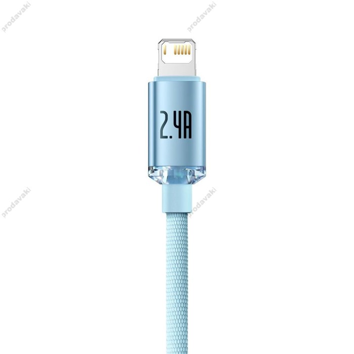 USB кабель Baseus Crystal Shine Series Fast Charging Data Cable USB to iP Lightning 2.4A 1.2m Sky Blue CAJY001103