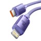 PD кабель Baseus Crystal Shine Series Fast Charging Data Cable Type-C to iP Lightning 20W 2m Purple CAJY000305