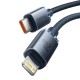 PD кабель Baseus Crystal Shine Series Fast Charging Data Cable Type-C to iP Lightning 20W 1.2m Black CAJY000201