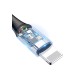 USB кабель Baseus C-shaped Light Intelligent Power-off for Lightning 2,4A / 1m. Black CALCD-01