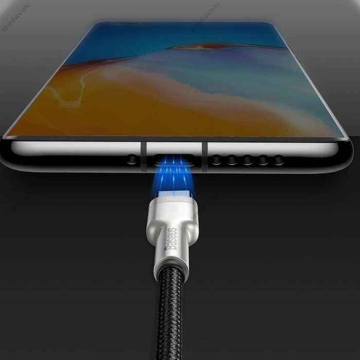 Кабель Baseus Cafule Series Metal Data Cable USB to Type-C 66W 6A 0.25m Black CAKF000001