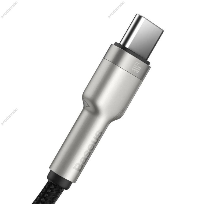 Кабель Baseus Cafule Series Metal Data Cable USB to Type-C 66W 6A 0.25m Black CAKF000001