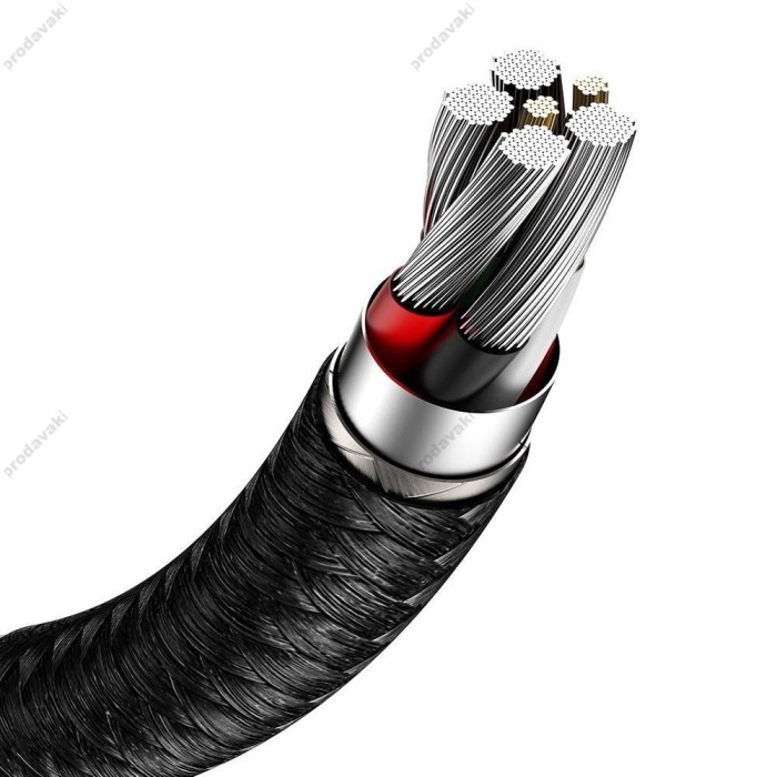 Кабель Baseus Cafule Series Metal Data Cable USB to Type-C 66W 6A 0.25m Black CAKF000001