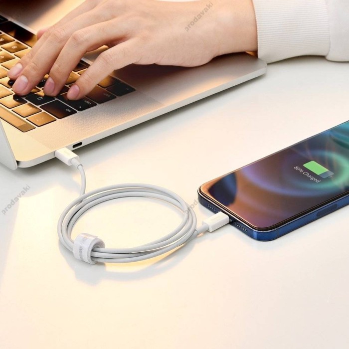 USB PD кабель Baseus Superior Series Fast Charging Data Cable Type-C to iP PD Lightning 20W 1.5m White (CATLYS-B02)