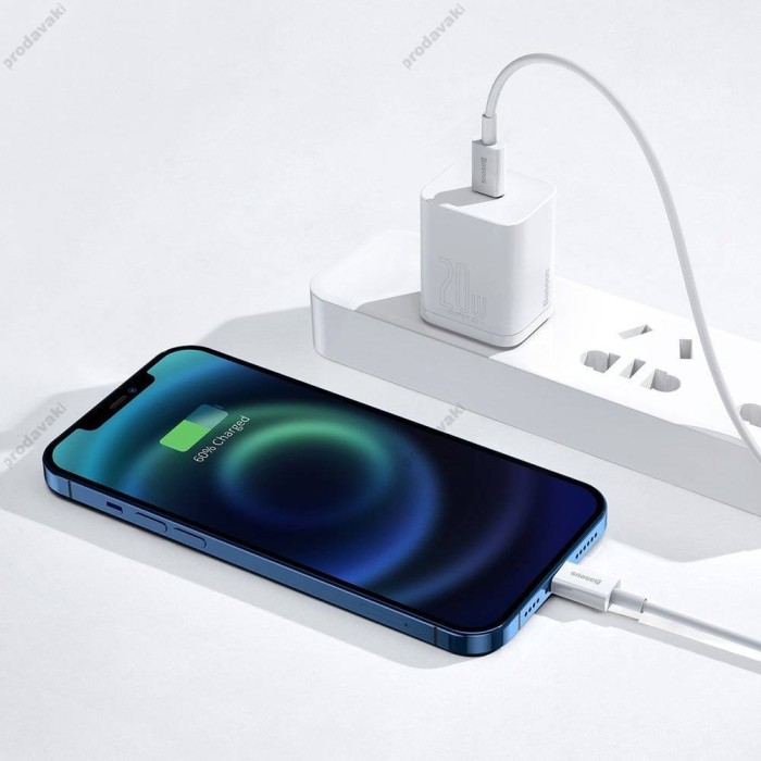USB PD кабель Baseus Superior Series Fast Charging Data Cable Type-C to iP PD Lightning 20W 1.5m White (CATLYS-B02)
