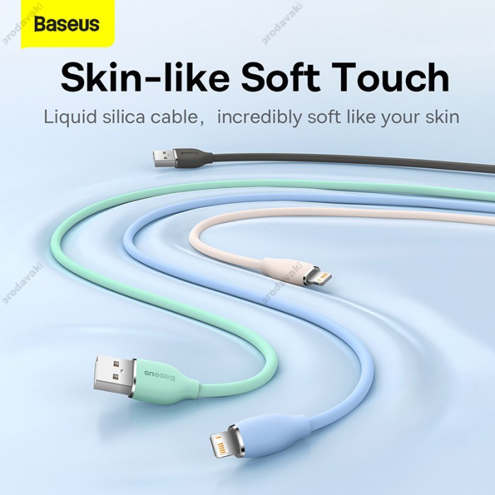 USB кабель Baseus Jelly Liquid Silica Gel Fast Charging USB to iP 2.4A 1.2m Black (CAGD000001)