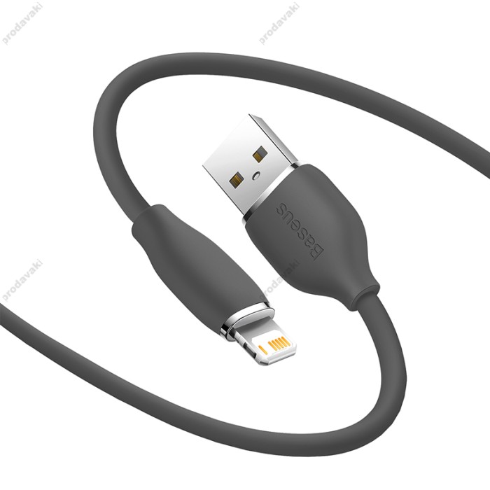 USB кабель Baseus Jelly Liquid Silica Gel Fast Charging USB to iP 2.4A 1.2m Black (CAGD000001)