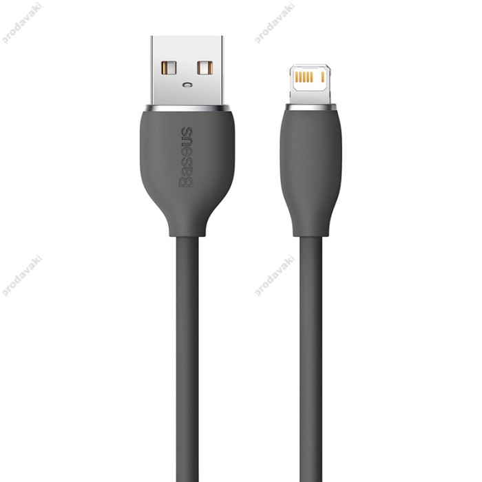 USB кабель Baseus Jelly Liquid Silica Gel Fast Charging USB to iP 2.4A 1.2m Black (CAGD000001)