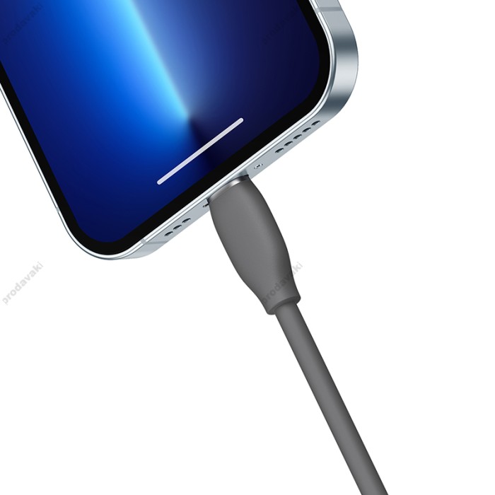 USB кабель Baseus Jelly Liquid Silica Gel Fast Charging USB to iP 2.4A 1.2m Black (CAGD000001)