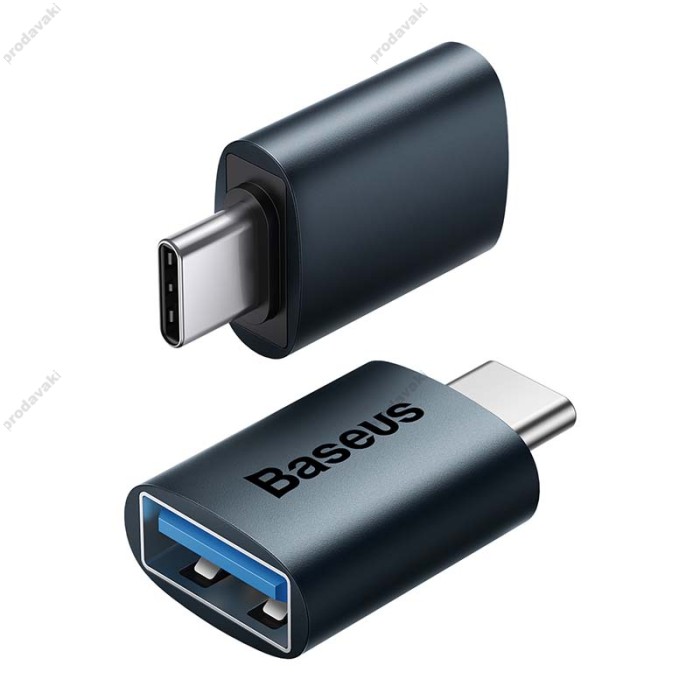 Перехідник Адаптер-перехідник Baseus Ingenuity Series Mini OTG Adaptor Type-C to USB-A 3.1 Blue (ZJJQ000003)