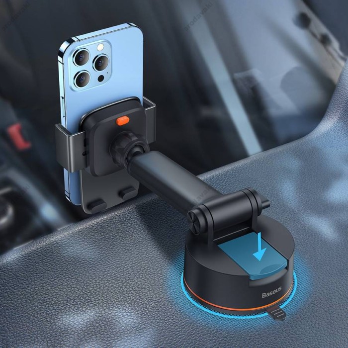 Автомобільний тримач Baseus Easy Control Clamp Car Mount Holder Pro (Suction Cup Version) Black SUYK020001