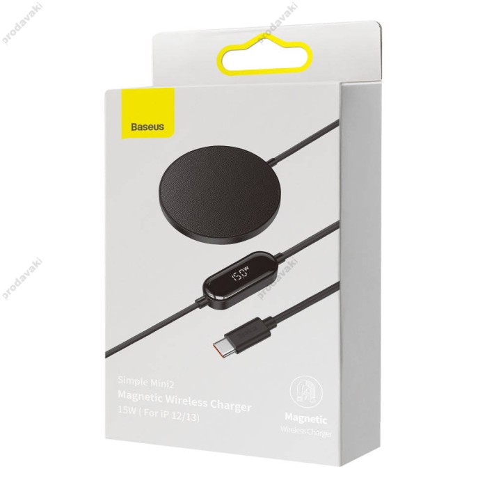 Бездротовий зарядний пристрій Baseus Simple Mini 2 Magnetic Wireless Charger 15W Black (CCJJ010001)
