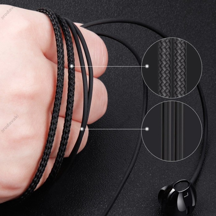 Дротові навушники BASEUS H06 Enock lateral in-ear with mic Black NGH06-01