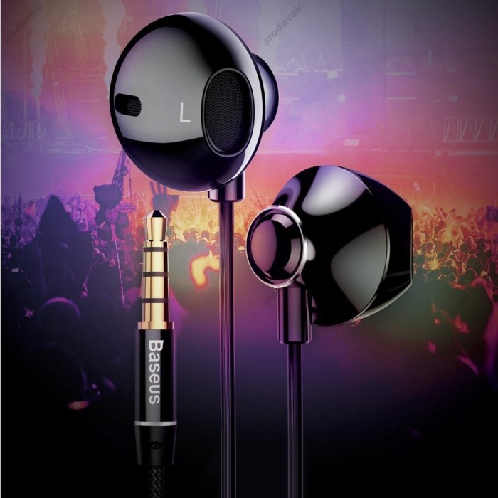 Дротові навушники BASEUS H06 Enock lateral in-ear with mic Black NGH06-01