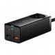Мережевий зарядний пристрій Baseus GaN3 Pro 65W (2xUSB, 2xType-C+ розетка) + кабель USB-C 100W black (PSZM000901)