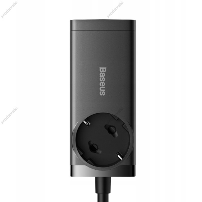 Мережевий зарядний пристрій Baseus GaN3 Pro 65W (2xUSB, 2xType-C+ розетка) + кабель USB-C 100W black (PSZM000901)