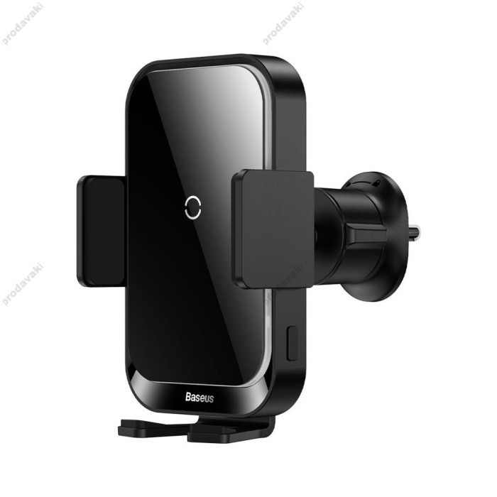 Автомобільний тримач із бездротовою зарядкою Baseus Halo car holder with 15W inductive charger Black SUDD000001