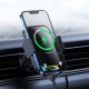 Автомобільний тримач із бездротовою зарядкою Baseus Halo car holder with 15W inductive charger Black SUDD000001