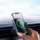 Автомобільний тримач із бездротовою зарядкою Baseus Halo car holder with 15W inductive charger Black SUDD000001